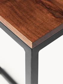 Stolik pomocniczy z drewna akacjowego Celow, Blat: lite drewno akacjowe, lak, Stelaż: metal malowany proszkowo, Drewno akacjowe, S 45 x W 62 cm
