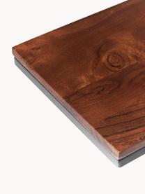 Mesa auxiliar de madera de acacia Celow, Tablero: madera de acacia maciza y, Estructura: metal con pintura en polv, Madera de acacia, An 45 x Al 62 cm