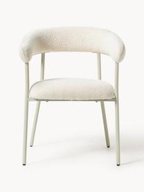 Chaises rembourrées en bouclette Thiago, 2 pièces, Tissu bouclé blanc cassé, larg. 60 x prof. 54 cm