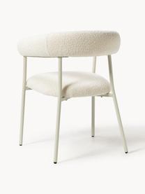 Chaises rembourrées en bouclette Thiago, 2 pièces, Tissu bouclé blanc cassé, larg. 60 x prof. 54 cm