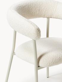 Chaises rembourrées en bouclette Thiago, 2 pièces, Tissu bouclé blanc cassé, larg. 60 x prof. 54 cm