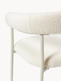 Chaises rembourrées en bouclette Thiago, 2 pièces, Tissu bouclé blanc cassé, larg. 60 x prof. 54 cm