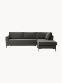 Schlafsofa Luna (3-Sitzer) mit Matratze, Bezug: 100 % Polyester Der strap, Gestell: Massives Buchenholz, Schi, Webstoff Anthrazit, B 270 x T 184 cm, Eckteil links