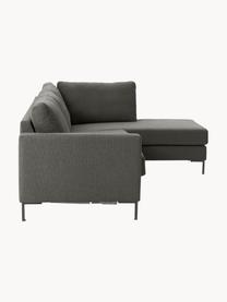 Schlafsofa Luna (3-Sitzer) mit Matratze, Bezug: 100 % Polyester Der strap, Gestell: Massives Buchenholz, Schi, Füße: Metall, galvanisiert Dies, Webstoff Anthrazit, B 270 x T 184 cm, Eckteil links