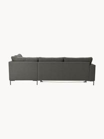 Schlafsofa Luna (3-Sitzer) mit Matratze, Bezug: 100 % Polyester Der strap, Gestell: Massives Buchenholz, Schi, Webstoff Anthrazit, B 270 x T 184 cm, Eckteil links