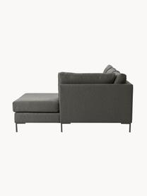 Schlafsofa Luna (3-Sitzer) mit Matratze, Bezug: 100 % Polyester Der strap, Gestell: Massives Buchenholz, Schi, Füße: Metall, galvanisiert Dies, Webstoff Anthrazit, B 270 x T 184 cm, Eckteil links