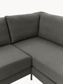 Schlafsofa Luna (3-Sitzer) mit Matratze, Bezug: 100 % Polyester Der strap, Gestell: Massives Buchenholz, Schi, Füße: Metall, galvanisiert Dies, Webstoff Anthrazit, B 270 x T 184 cm, Eckteil links