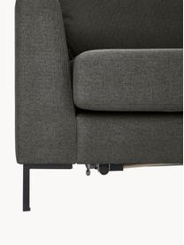 Schlafsofa Luna (3-Sitzer) mit Matratze, Bezug: 100 % Polyester Der strap, Gestell: Massives Buchenholz, Schi, Webstoff Anthrazit, B 270 x T 184 cm, Eckteil links