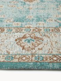 Tapis chenille tissé main Rimini, Turquoise, taupe, brun, larg. 160 x long. 230 cm