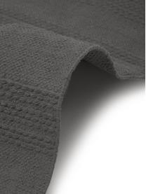 Baumwollteppich Tanya mit Ton-in-Ton-Webstreifenstruktur und Fransenabschluss, 100% Baumwolle, Dunkelgrau, B 200 x L 300 cm (Größe L)