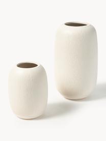 Vases Catarina, 2 élém., haut. 31 cm, Grès cérame, Blanc, Lot de différentes tailles