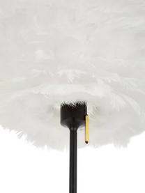 Grand lampadaire en plumes blanches Eos, Blanc, noir, Ø 45 x haut. 170 cm