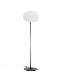 Velká stojací lampa z peří Eos, Bílá, černá, Ø 45 cm, V 170 cm
