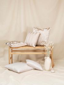 Federa arredo beige con struttura lucida Keila, Retro: 100% poliestere, Beige, Larg. 40 x Lung. 40 cm