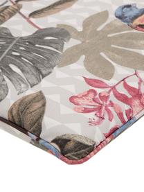 Hochlehner-Stuhlauflage Faya mit tropischem Print, Bezug: 50% Baumwolle, 45% Polyes, Mehrfarbig, 50 x 120 cm