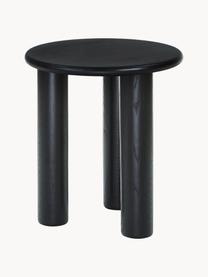 Table d'appoint bois de chêne Didi, Bois de chêne massif, laqué, Noir, Ø 40 x haut. 45 cm