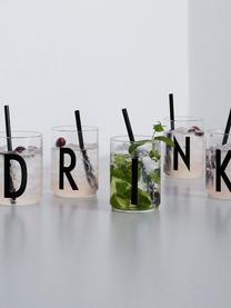 Design waterglas Personal met letters (varianten van A tot Z), Borosilicaatglas, Transparant, zwart, Waterglas A, 300 ml