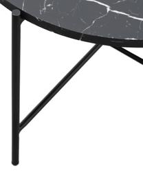 Table basse ronde aspect marbre Fria, Noir, marbré, Ø 60 x haut. 43 cm