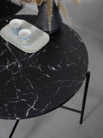 Table basse ronde aspect marbre Fria, Noir, marbré, Ø 60 x haut. 43 cm