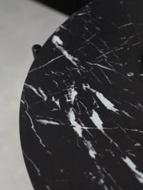 Runder Couchtisch Fria in Marmoroptik, Tischplatte: Mitteldichte Holzfaserpla, Gestell: Metall, pulverbeschichtet, Schwarz, marmoriert, Ø 60 x H 43 cm