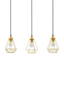 Grande suspension industrielle 3 lampes Kyle, Couleur dorée, larg. 80 x haut. 18 cm