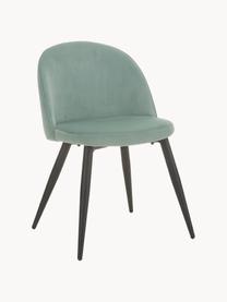 Chaises rembourrées en velours Amy, 2 pièces, Vert menthe, larg. 47 x prof. 55 cm