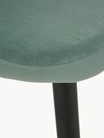 Fluwelen stoelen Amy, 2 stuks, Bekleding: fluweel (polyester) Met 2, Poten: gepoedercoat metaal, Mintgroen, B 51 x D 55 cm