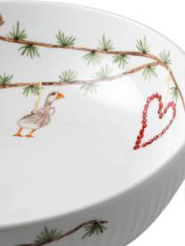 Cuenco navideño artesanal Hammershøi, Porcelana, Blanco, multicolor, Ø 30 x Al 8 cm