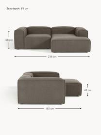 Modulares Ecksofa Lennon aus Bouclé, Bezug: Bouclé (100 % Polyester) , Gestell: Massives Kiefernholz, Spe, Bouclé Greige, B 238 x T 180 cm, Eckteil links