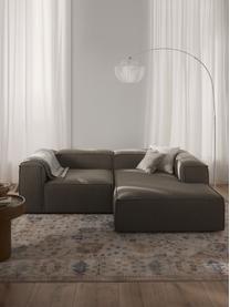 Canapé d'angle en tissu bouclette Lennon, Bouclette grège, larg. 238 x prof. 180 cm, méridienne à gauche