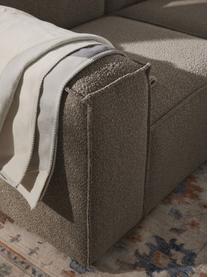 Divano angolare componibile in bouclé Lennon, Rivestimento: bouclé (100% poliestere) , Struttura: legno di pino massiccio, , Piedini: plastica Questo prodotto , Bouclé greige, Larg. 238 x Prof. 180 cm, chaise longue a sinistra