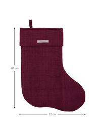 Chaussette de Noël Santa, Coton, Bordeaux, larg. 32 x haut. 45 cm