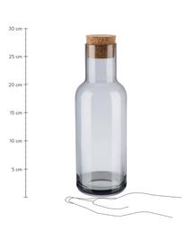 Karaffe Fuum in Grau, 1 L, Verschluss: Kork, Grau, transparent, H 29 cm, 1 L