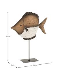 Figura decorativa Fish, Madera, Marrón, beige, negro, L 25 x Al 33 cm