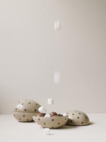 Bomboniera pasquale dipinta a mano Nest, Ceramica, Greige lucido e maculato, Larg. 18 x Alt. 13 cm