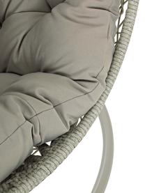 Poltrona sospesa intrecciata con struttura in metallo Amirantes, Struttura: acciaio laccato a polvere, Seduta: fibre sintetiche, Rivestimento: poliestere, Grigio, Ø 105 x Alt. 198 cm