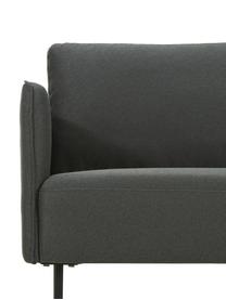 Sofa Ramira (2-Sitzer) in Anthrazit mit Metall-Füssen, Bezug: Polyester 20.000 Scheuert, Gestell: Massives Kiefernholz, Spe, Webstoff Anthrazit, B 151 x T 76 cm