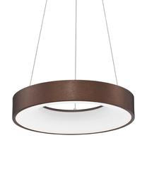 Dimbare LED hanglamp Rando in brons, Lampenkap: gecoat aluminium, Diffuser: acryl, Baldakijn: gecoat aluminium, Bronskleurig, Ø 60 x H 6 cm