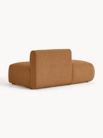 Diván modular en tejido bouclé Sofia, Tapizado: tejido bouclé (100% polié, Estructura: madera de pícea, tablero , Patas: plástico Este producto es, Bouclé marrón claro, An 159 x F 103 cm, respaldo izquierdo