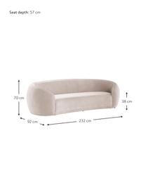 Designer Samt-Sofa Austin (3-Sitzer) in Beige, Bezug: 89% Baumwolle, 11% Polyes, Gestell: Kiefernholz, Samt Beige, B 232 x T 92 cm