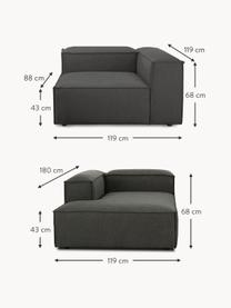 Modulares Ecksofa Lennon, Bezug: 100 % Polyester Der strap, Gestell: Massives Kiefernholz, Spe, Webstoff Anthrazit, B 238 x T 180 cm, Eckteil rechts