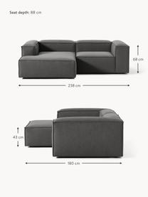 Sofá rinconera modular Lennon, Tapizado: 100% poliéster Alta resis, Estructura: madera de pino maciza, co, Patas: plástico Este producto es, Tejido gris antracita, An 238 x F 180 cm, chaise longue derecha