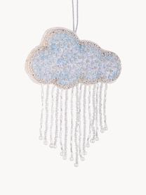 Addobbo albero di Natale Cloudy, Plastica, feltro, Azzurro, argento, Larg. 6 x Alt. 10 cm