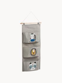 Organizer da appendere Animals, Asta: legno, Grigio, multicolore, Larg. 20 x Alt. 60 cm