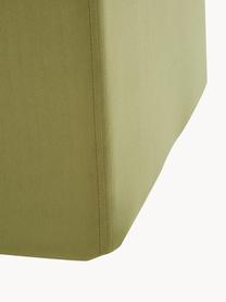 Pouf en velours avec rangement Winou, Velours vert olive, larg. 50 x haut. 48 cm