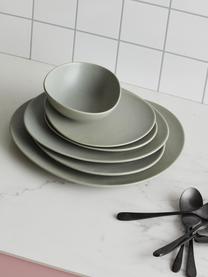 Platos postre de gres en forma orgánica Refine, 4 uds., Gres, Gris, Ø 22 cm