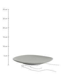 Keramische ontbijtborden Refine mat grijs in organische vorm, 4 stuks, Keramiek, Grijs, Ø 22 cm