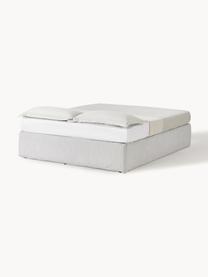 Boxspringbed Enya, Matras: 5-zones pocketvering, Poten: kunststof Dit product is , Geweven stof lichtgrijs, B 140 x L 200 cm, hardheidsgraad H2