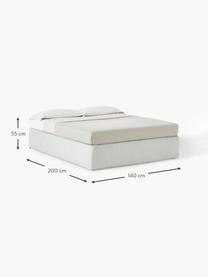 Boxspringbed Enya, Matras: 5-zones pocketvering, Poten: kunststof Dit product is , Geweven stof lichtgrijs, B 140 x L 200 cm, hardheidsgraad H2