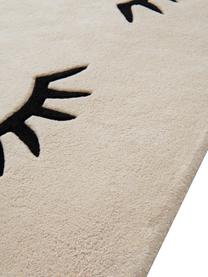 Alfombra artesanal de algodón de diseño Acasia, 100% algodón ecológico, Beige, negro, An 75 x L 140 cm (Tamaño XS)